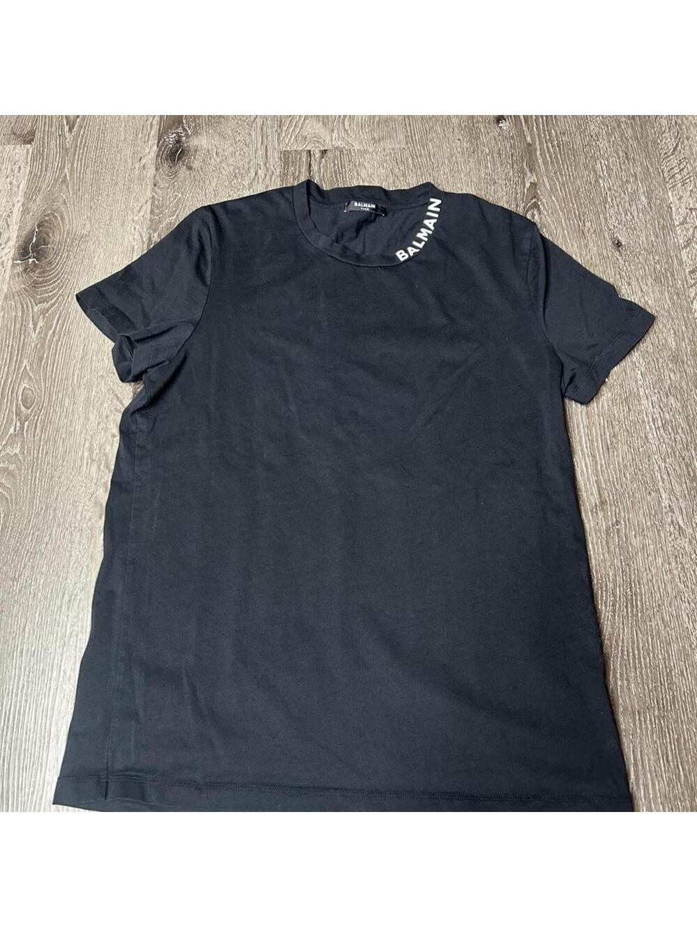Balmain black t-shirt with white logo #luxury #designer